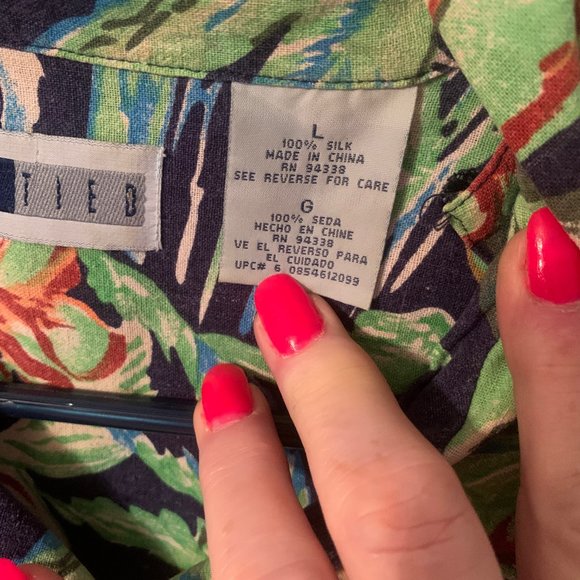 Vintage Untied Tropical Island Hawaiian Mens L EUC - Picture 4 of 6